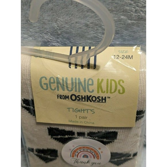 New! Genuine Kids Black Bow Cream Footed Tights 12-24m - Picture 2 of 3
